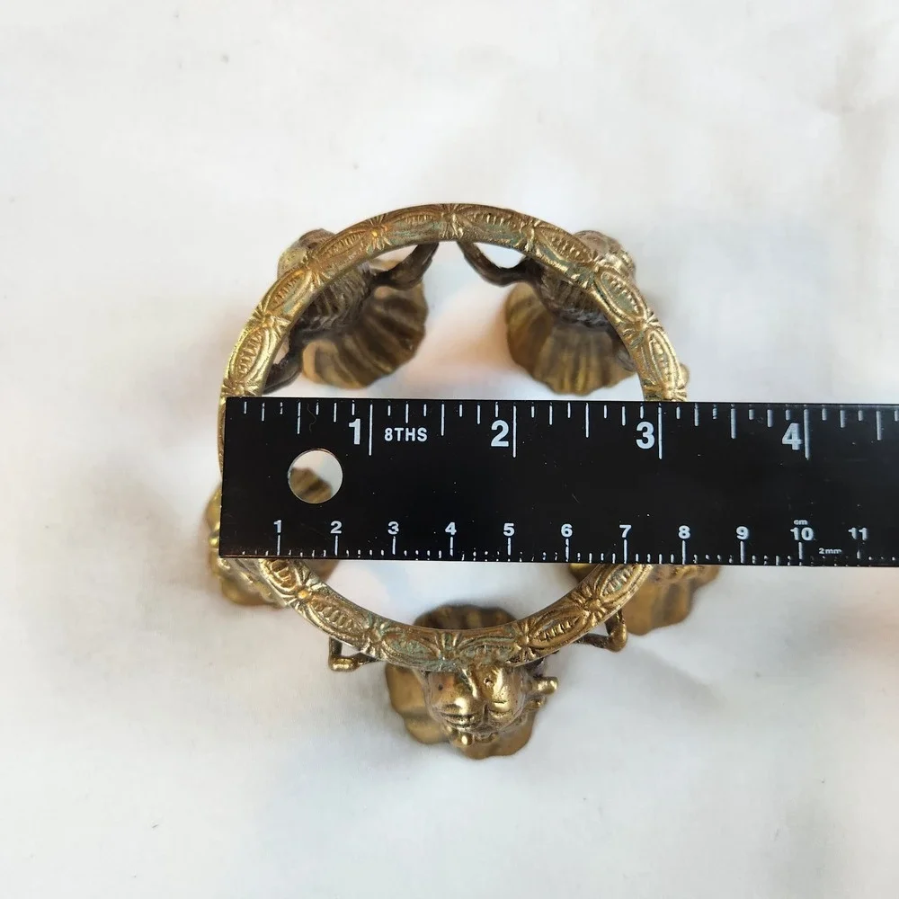 Vintage Brass‎ Angel Ring Candle Holder Orb Bowl Plate Stand